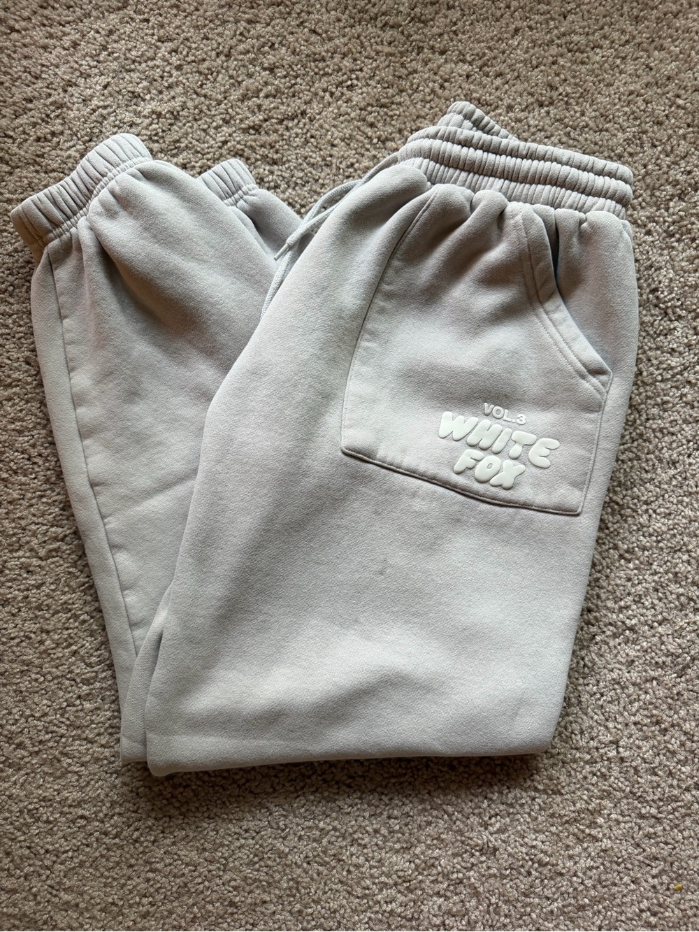 White Fox beige sweatpants